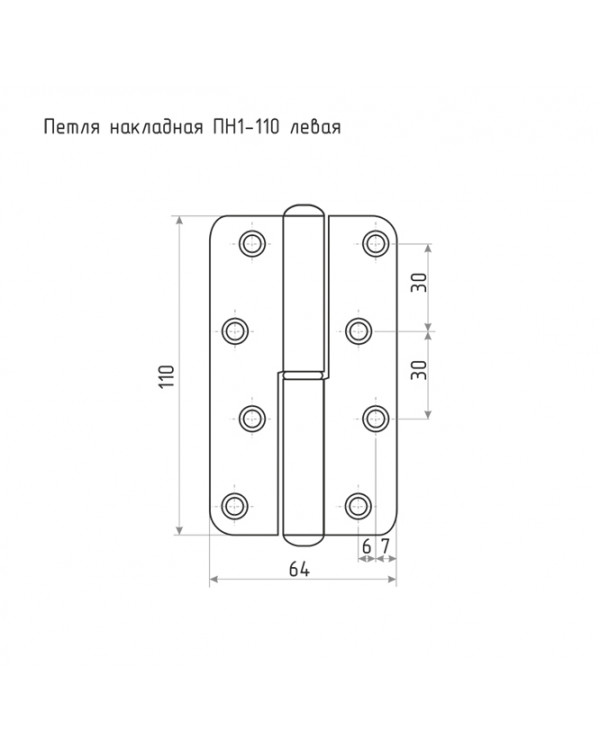 Петля накладная Металлист ПН1-110 б/п левая-1